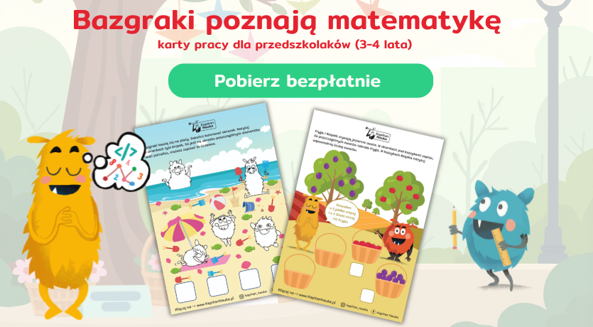 Karty pracy Bazgraki poznają matematykę do pobrania Kapitan Nauka